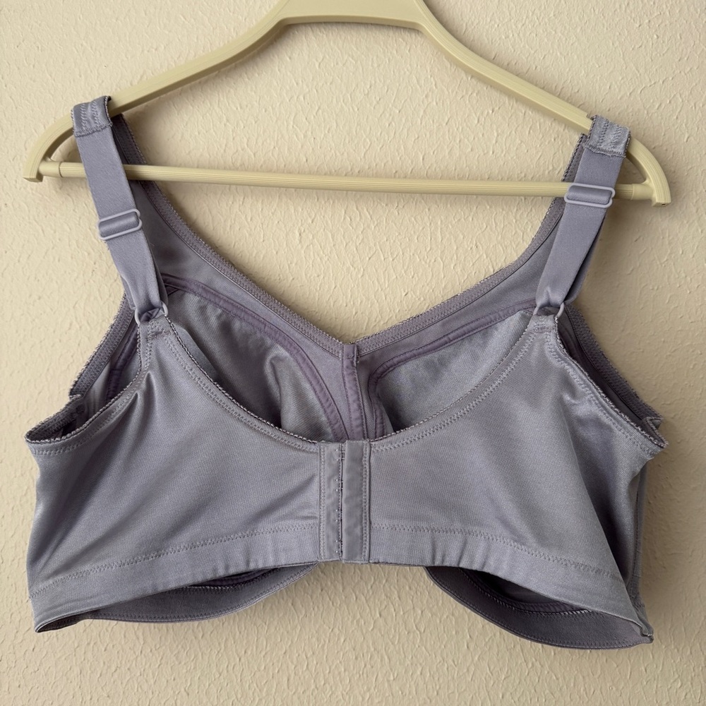 Underscore Women's Gray Lace Wire free Bra Lace Overlay Size 44DD 100% Nylon - Picture 2 of 12
